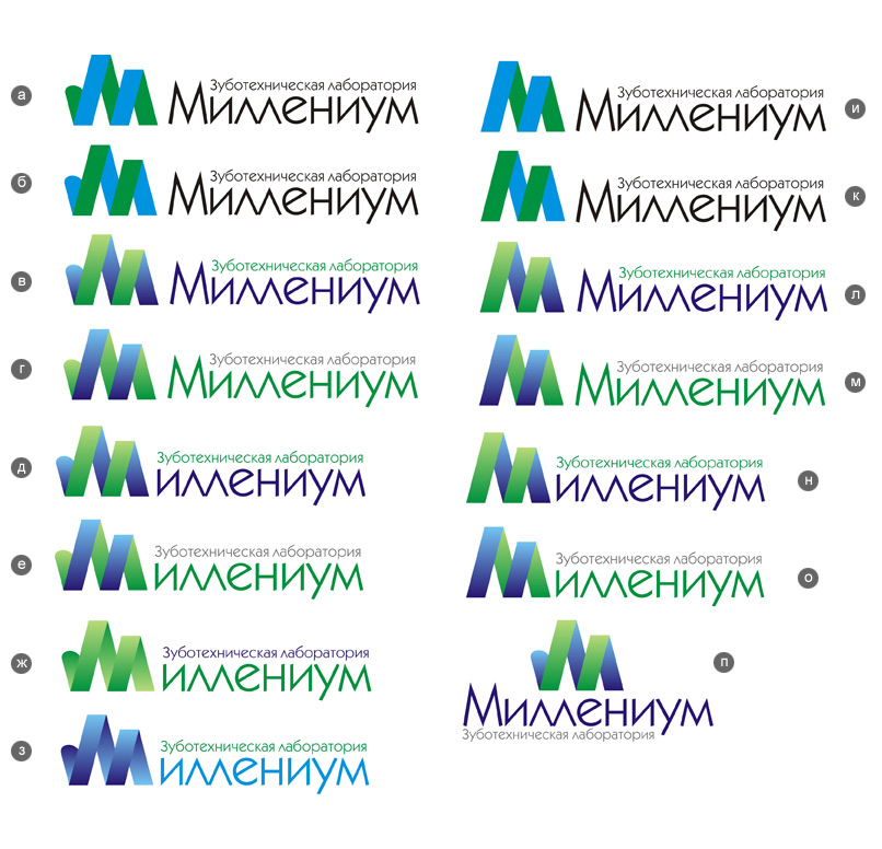 Разработка логотипа для зуботехнической лаборатории Милениум